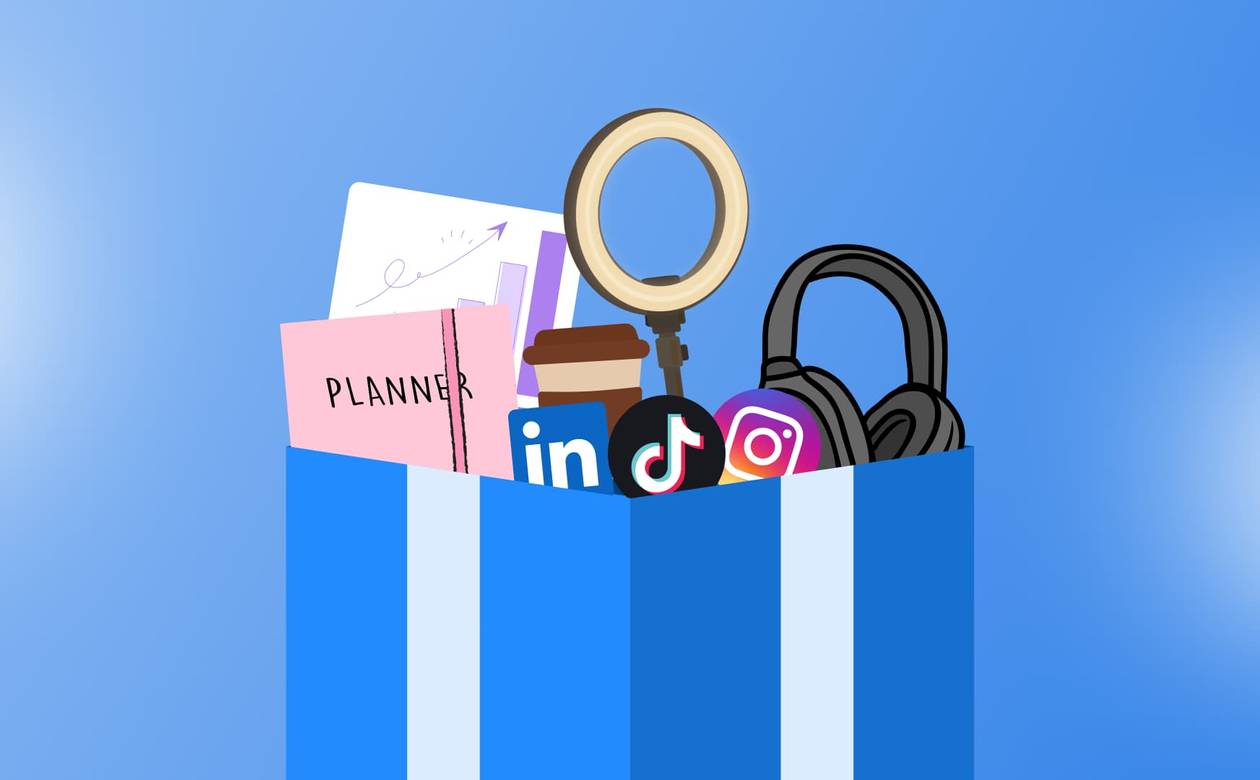 An illustration of gifts any social media manager would love.