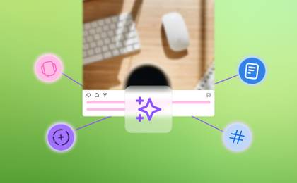 An illustration highlighting ways AI can be used for an Instagram post.