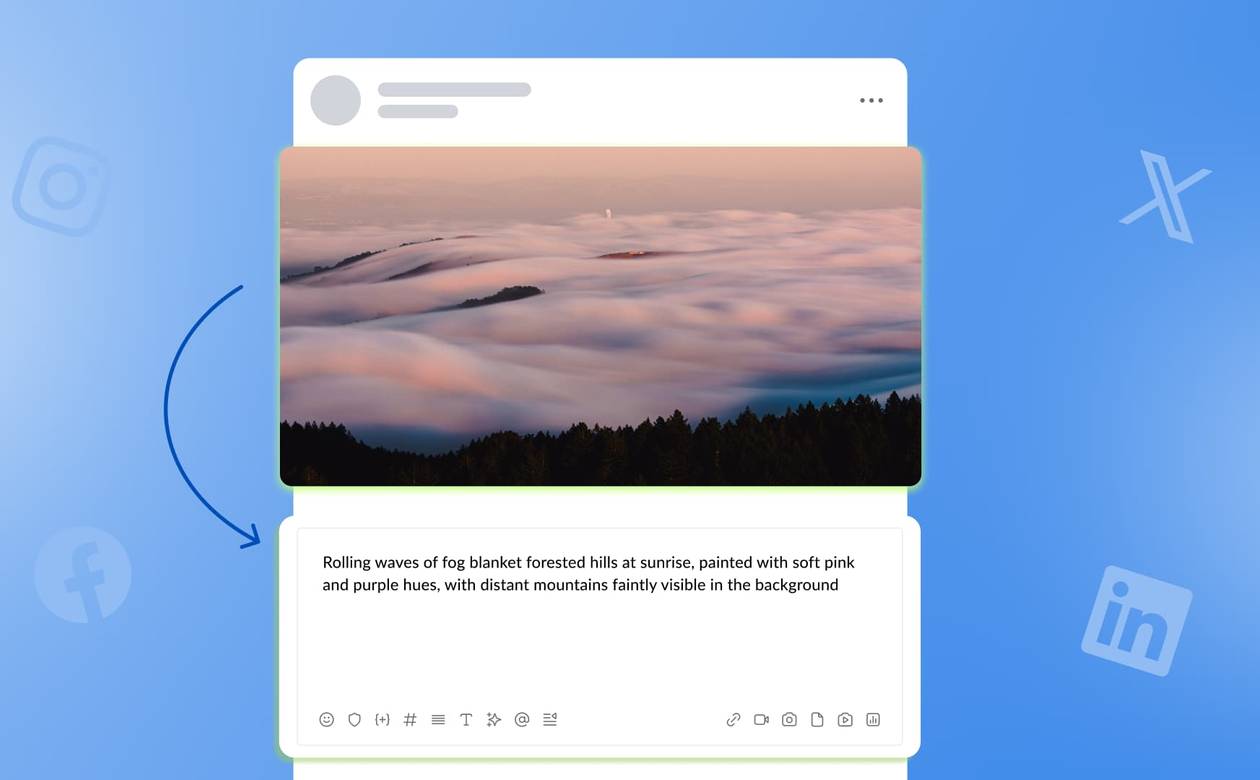 An illustration showcasing a social media post and its alt text.