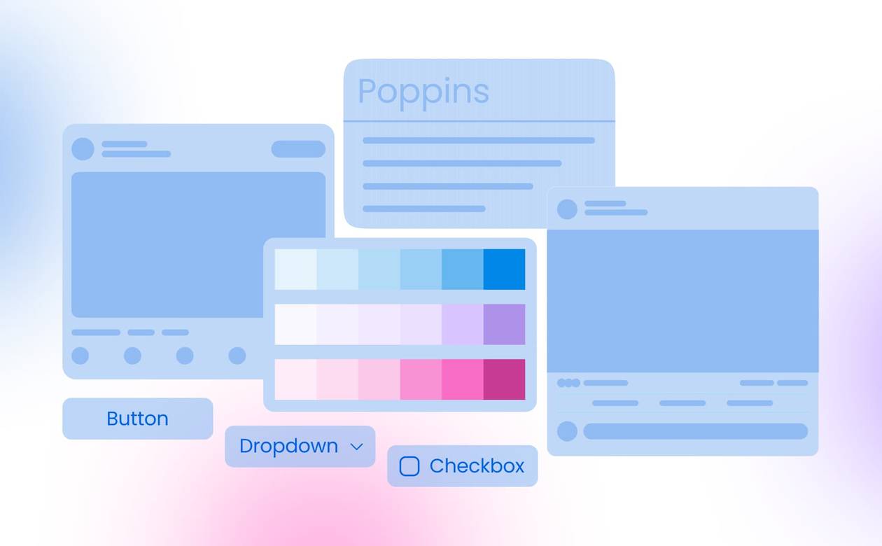 An illustration showcasing the different elements of social media branding.