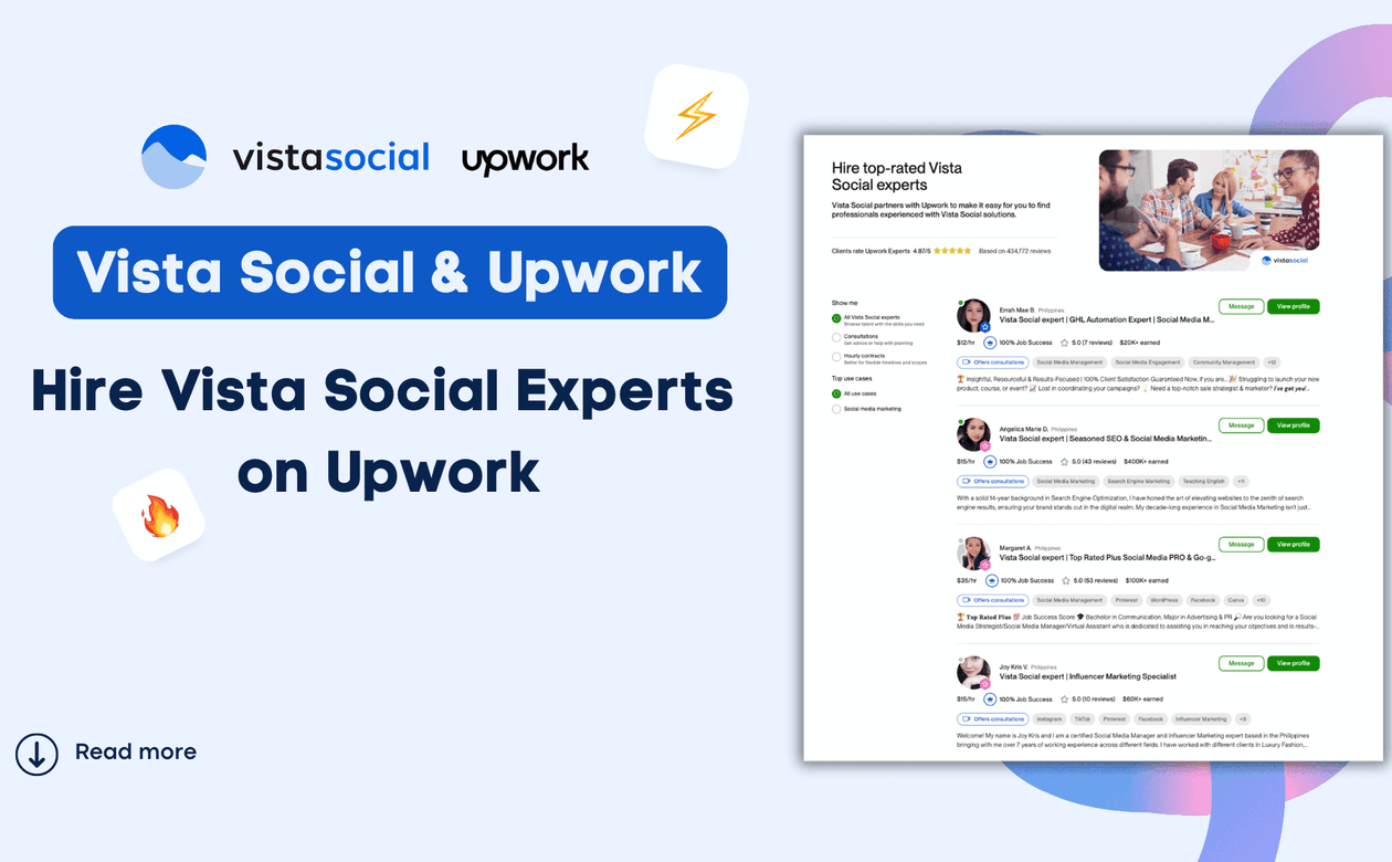 Vista Social Partners with Upwork