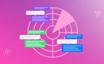 An illustration highlighting a social listening radar picking up on different conversations.