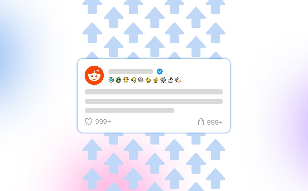 An illustration showcasing a Reddit post surrounded by growth arrows.