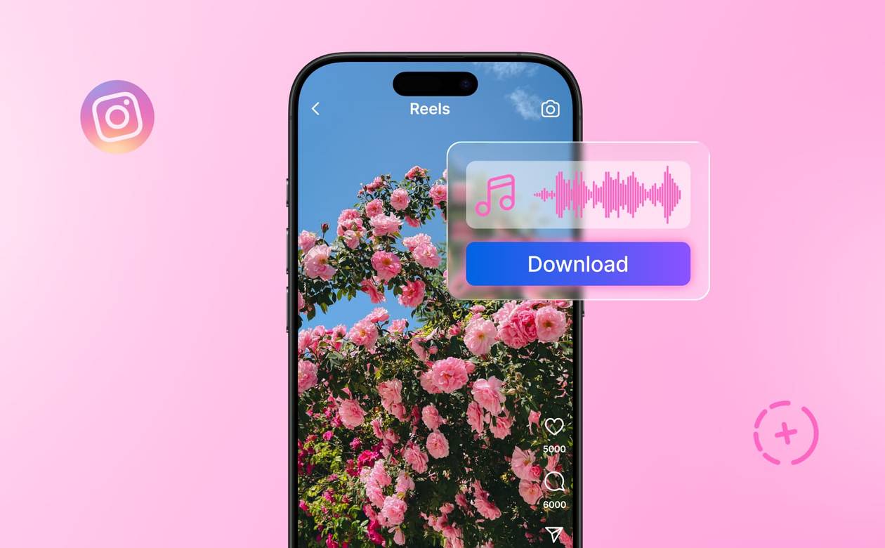 An illustration showing an Instagram story with music.