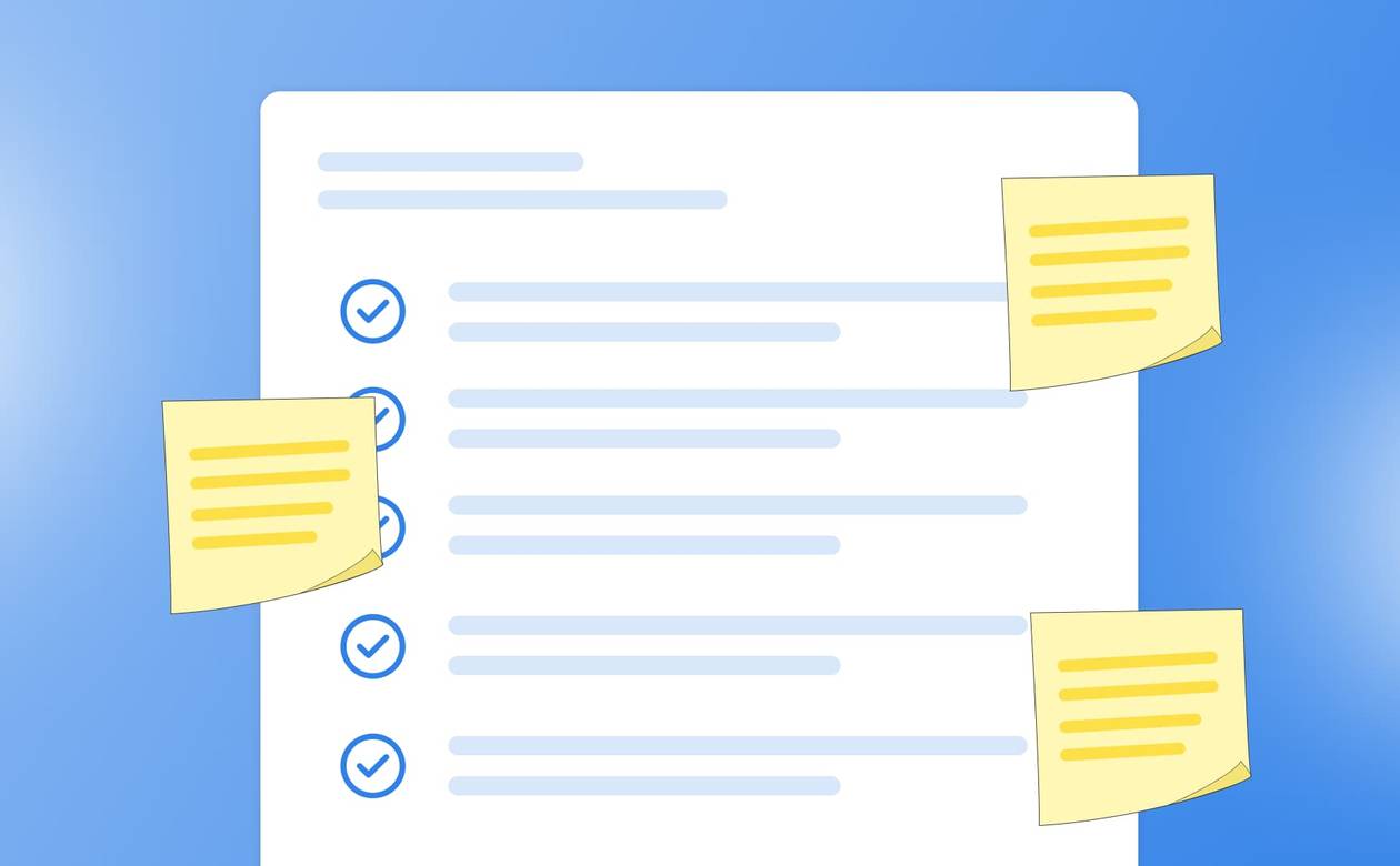 An illustration showcasing a project with numerous sticky notes adding on more tasks.
