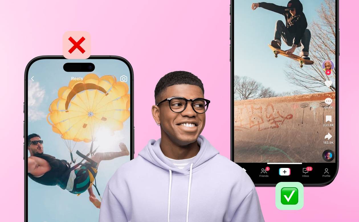 Someone from Gen Z sitting between a marketing tactic that works versus one that doesn't.