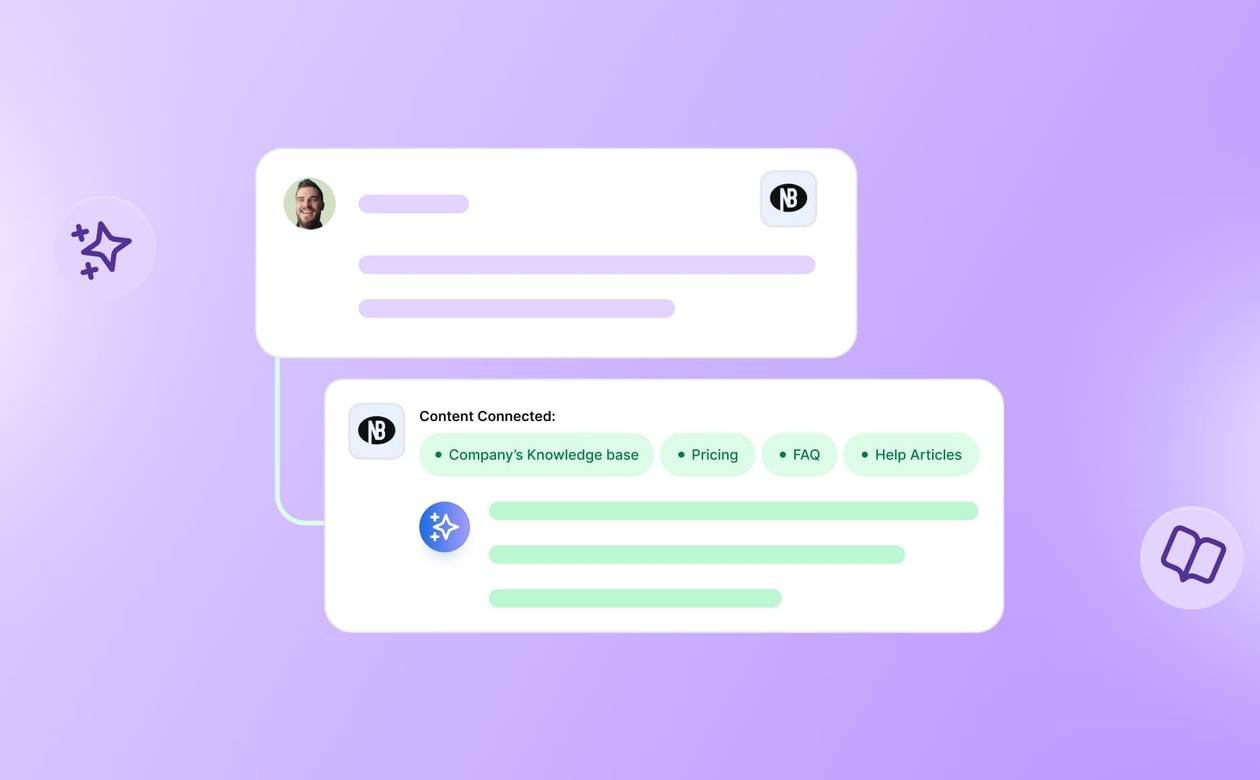 An illustration of a brand-aware AI having a conversation with a customer.