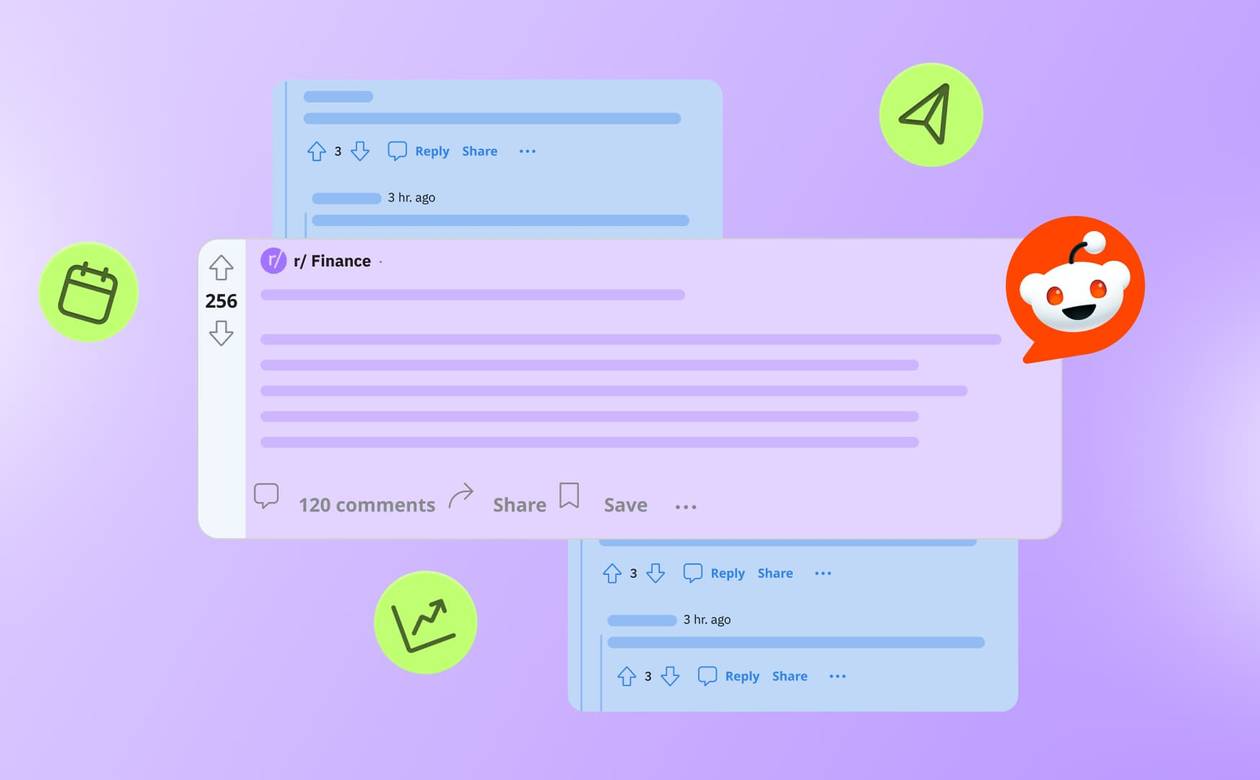 An illustration showing use cases for Reddit marketing tools.