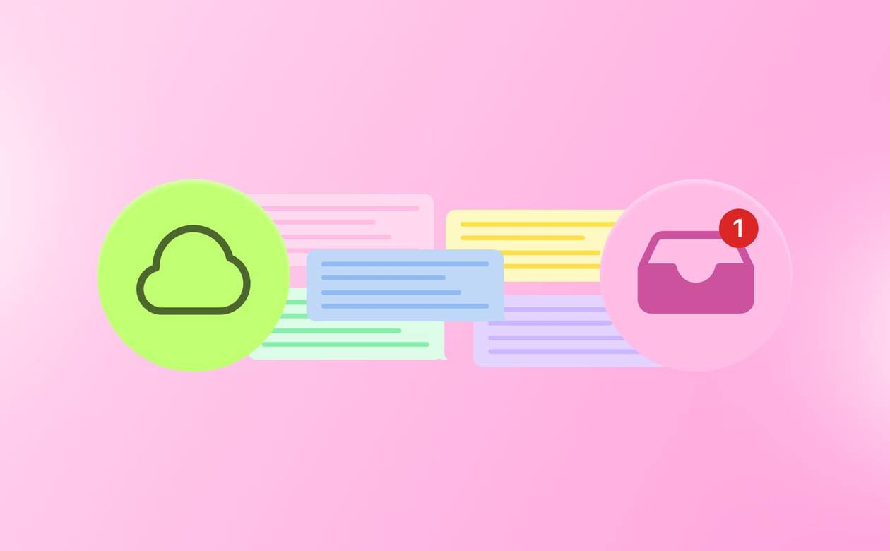 An illustration showcasing Instagram messages leaving the cloud and moving into the Instagram inbox.