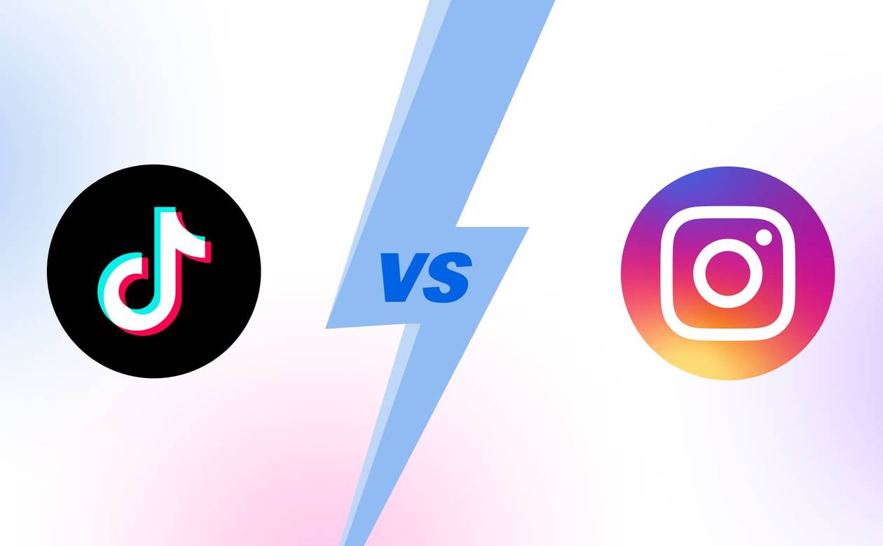 An illustration showcasing TikTok versus Instagram.