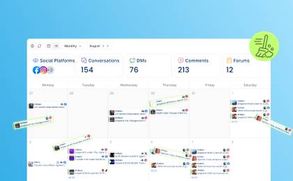 An illustration of a social media calendar getting a bit of spring cleaning.