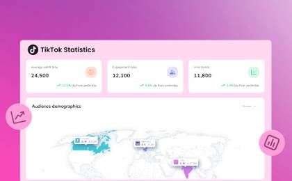 An illustration of a dashboard sharing key TikTok statistics.