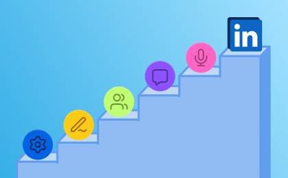 An illustration showcasing the steps to using LinkedIn for business.