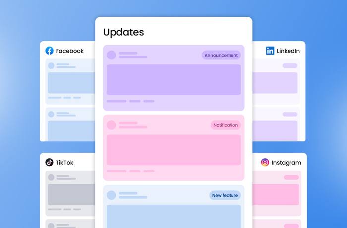 An illustration of a social media feed being updated.