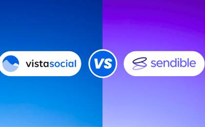 An illustration comparing Vista Social vs. Sendible.